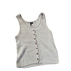 moon & madison Gray Ribbed Tank Top